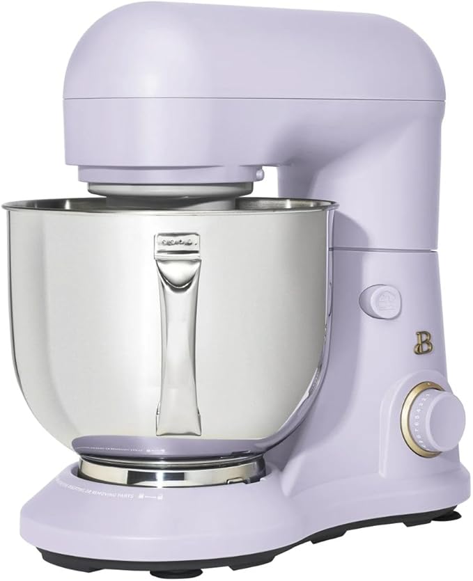Beautiful 5.3QT Stand Mixer, 300W, 12 Speeds, Tilt-Head, Dishwasher-Safe, Splash Shield, Stainless Steel Bowl, Premium Matte Finish, for Baking & Cooking (Lavender)