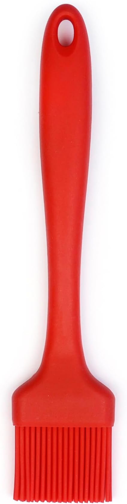 RSVP International Silicone Basting Brush, Red, 8.75" | Gently Spreads Butter, Sauces, Marinades, & More | Dishwasher Safe & Heat Resistant | BBQ Grill, Baking, Preparing Meats