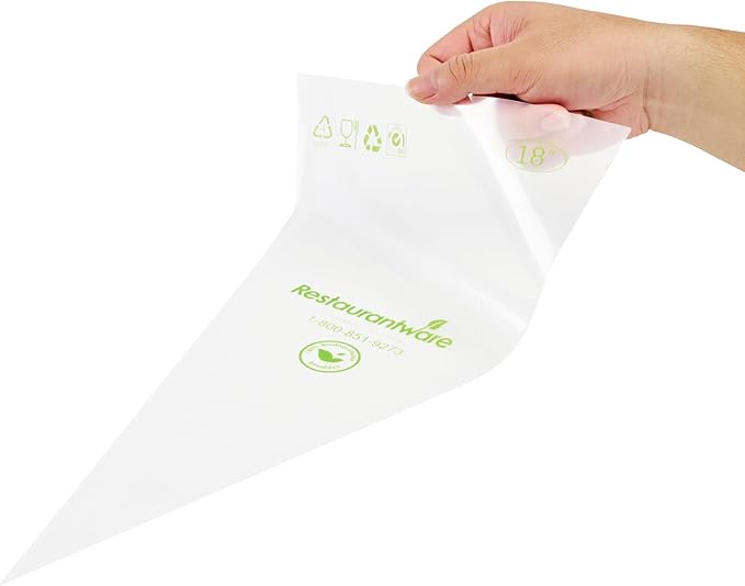 Restaurantware Pastry Tek 18 x 8.7 Inch Piping Bags 100 Disposable Pastry Bags - Sturdy No Slip Clear Plastic Baking Bags To Decorate Cakes For Parties Or Bakeries