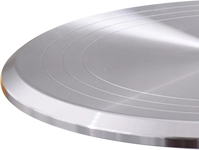 Revolving Cake Decorating Stand, Silent Bearing Cake Turntable 10 Inch Sturdy Rounded Edges Professional Aluminum Alloy for Cake Decorating Supplies (Blue)