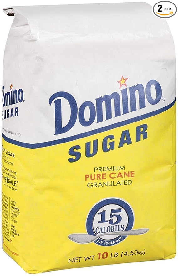 Domino Sugar, Granulated, 10 lb Resealable Plastic Bag, 2 Pack