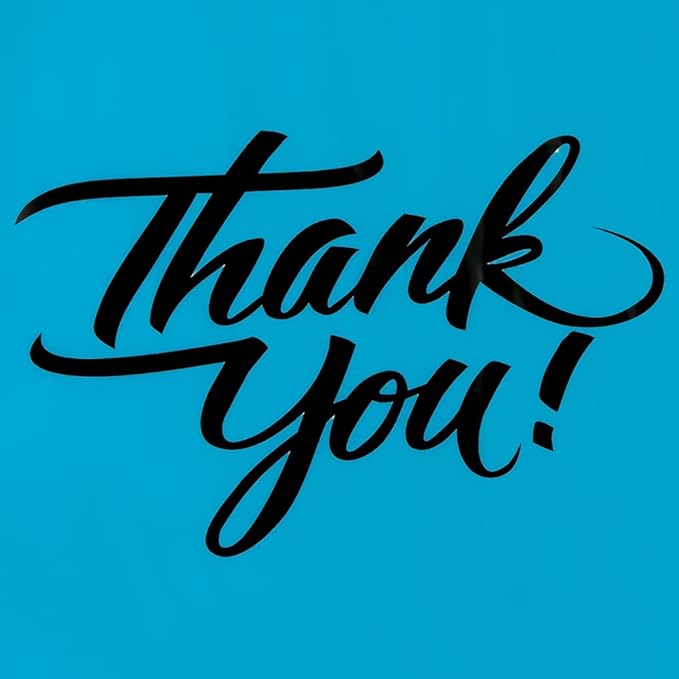 Infinite Pack Thank You Merchandise Bags, Die Cut Handles, Retail Shopping Bags for Boutique - Choose Color & Size