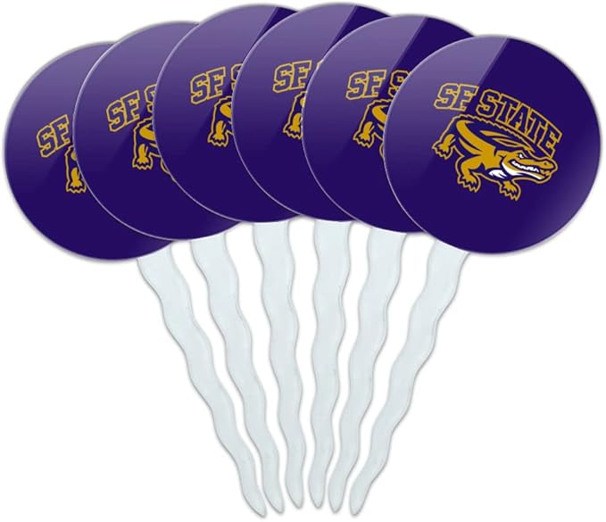 San Francisco State Primary Logo Cupcake Picks Toppers Decoration Set of 6
