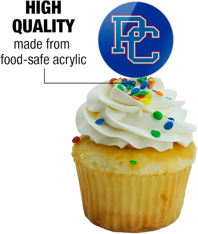 Presbyterian College Primary Logo Cupcake Picks Toppers Decoration Set of 6
