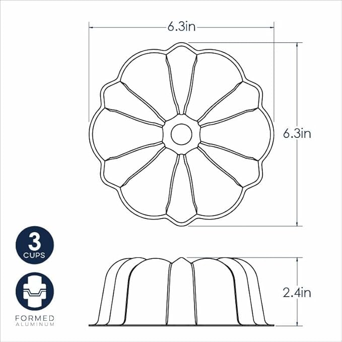 Nordic Ware Formed Bundt, 3 Cup, Twilight Blue