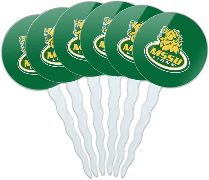 Missouri Southern State University Primary Logo Cupcake Picks Toppers Decoration Set of 6