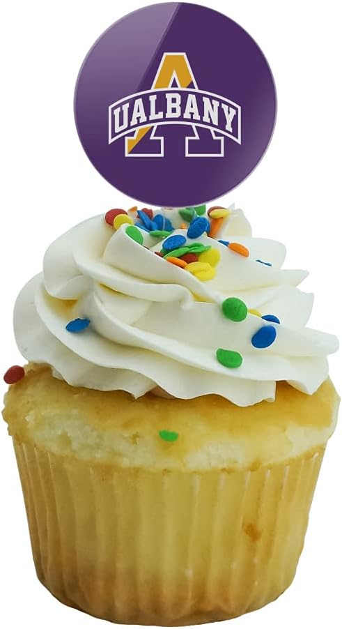University at Albany Primary Logo Cupcake Picks Toppers Decoration Set of 6