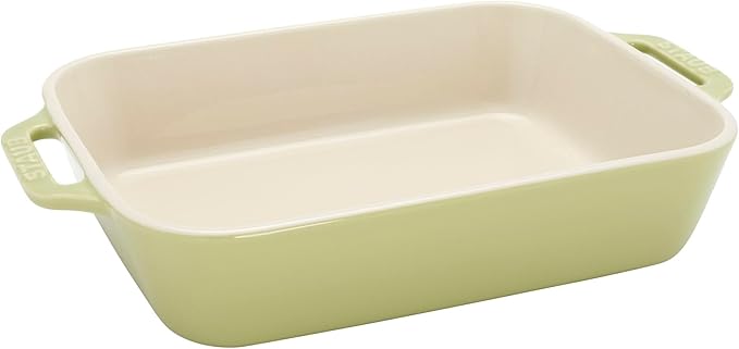Staub Ceramic 3-pc Rectangular Baking Dish Set - Macaron Pastel Green