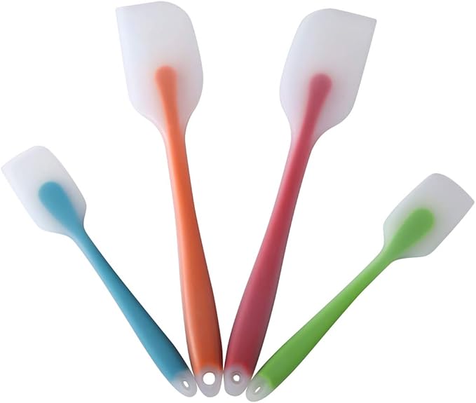 Silicone Spatula Set of 4 - Heat Resistant Flexible Spatula 450F with Stainless Steel Core - Food Grade Premium Good Grip Kitchen Utensils - Seamless, Heavy Duty, BPA Free, Dishwasher Safe