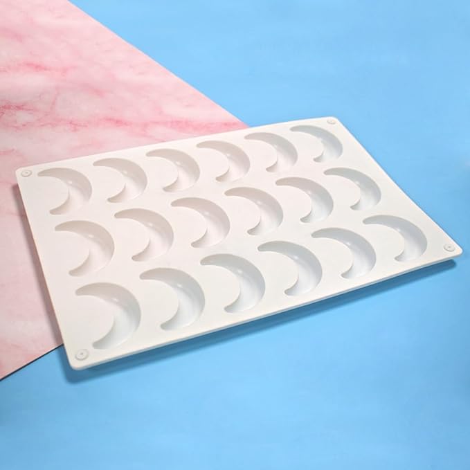 mostsom Silicone Chocolate Moon Mould Silicone Mold DIY Baking Molds for Chocolate Cake Dome Mousse (Moon F_11.28X7.68X0.52 inch)