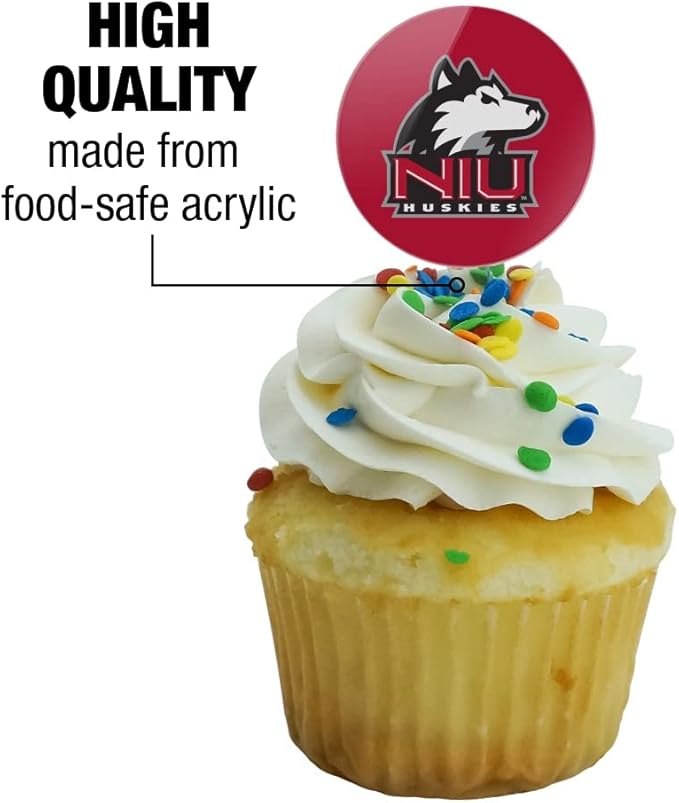 GRAPHICS & MORE Northern Illinois University Primary Logo Cupcake Picks Toppers Decoration Set of 6