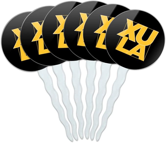 Xavier University of Louisiana Primary Logo Cupcake Picks Toppers Decoration Set of 6