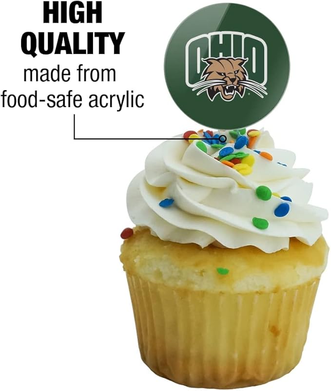 GRAPHICS & MORE Ohio University Primary Logo Cupcake Picks Toppers Decoration Set of 6
