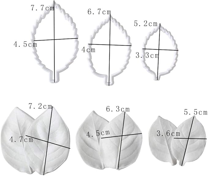 15PCS Rose & Peony Fondant Mold Kit, Silicone Gum Paste Sugar Craft Flower Veining Set for Birthday Cake Decoration