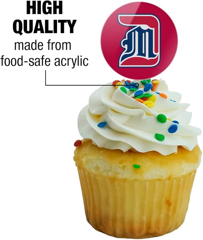 University of Detroit Mercy Primary Logo Cupcake Picks Toppers Decoration Set of 6