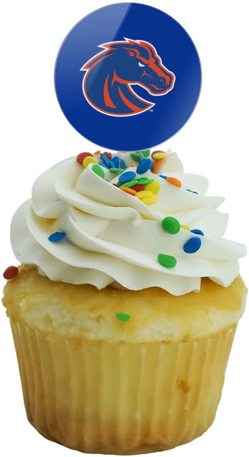 Boise State University Primary Logo Cupcake Picks Toppers Decoration Set of 6