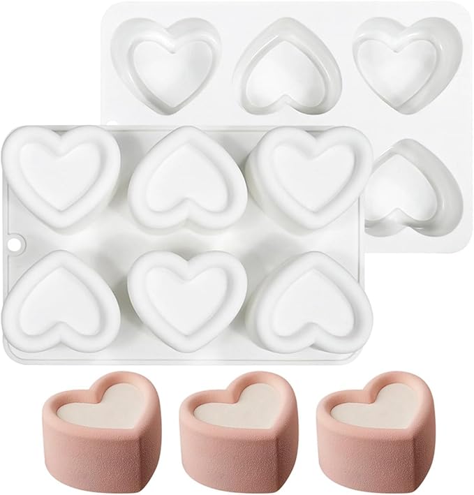 mostsom Heart Valentine's Day Mousse Cake Mold French Dessert Silicone Mold Chocolate Jelly Baking Tools Cake Decorating Tool (B_ Heart)