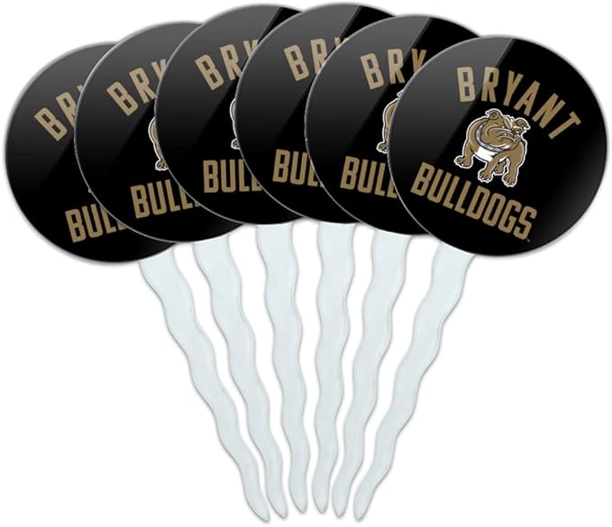 Bryant University Official Logo Cupcake Picks Toppers Decoration Set of 6