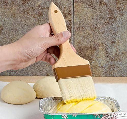 Betolla 2-Inch Pastry Brush – Natural Boar Bristle Basting & Marinade Brush with Lacquered Hardwood Handle for Cooking, BBQ, and Baking