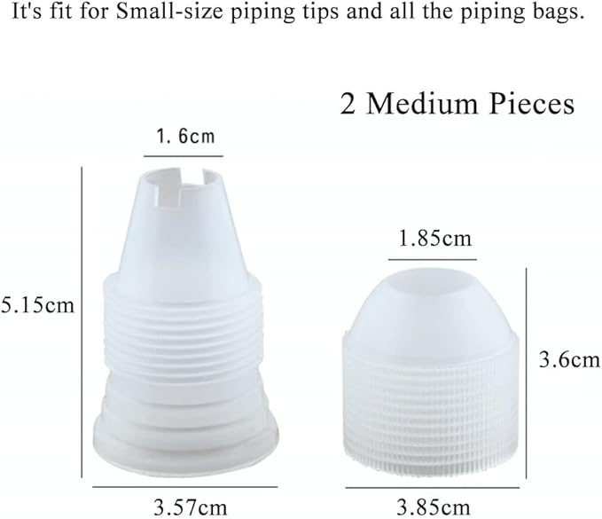HAHIYO Plastic Couplers of Assorted Size Easy to Twist For Cake Decorating Piping Tip Coupler for Icing Nozzles (6 Pieces)