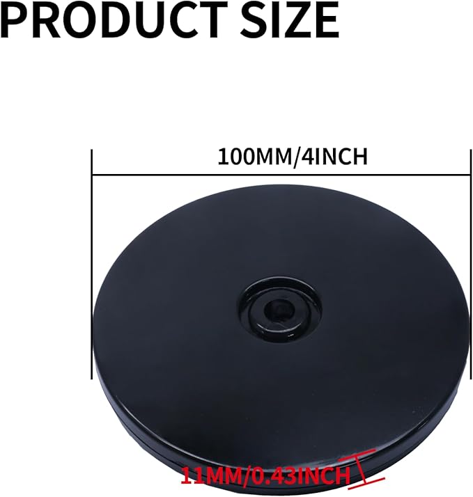 2PCS 2Inch Acrylic Lazy Susan Turntable Platter, Black Turntable Organizer Round Rotating Plate Revolving Display Base for Spice Rack Table Cake Cookie Decorating