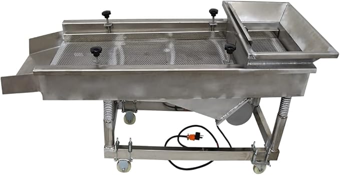 Vibrating Sifter Straight Linear Vibrating Screen Stainless Steel Electric Linear Sifter Machine with 6mm Screen 220V