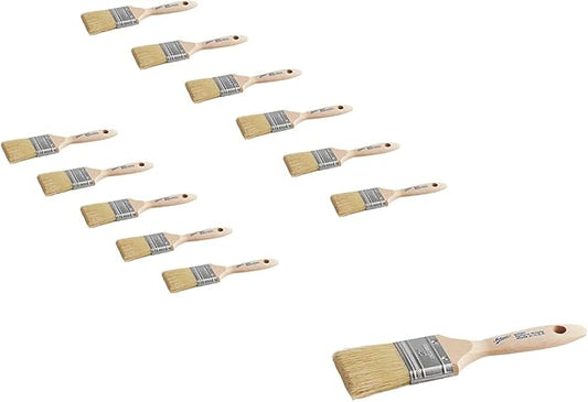 White 60020 Wooden Boar Bristle Pastry Brush (12 PC, Flat 2")