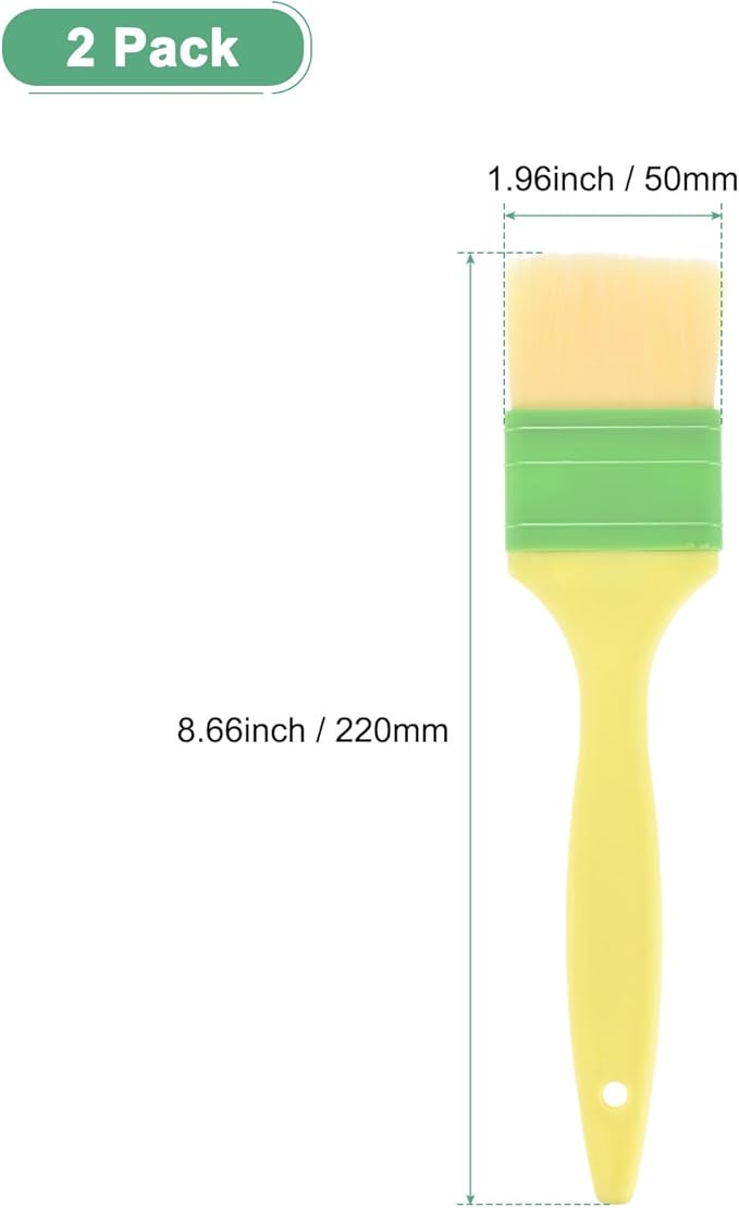 2-Pack Pastry Brush, Soft Basting Baking BBQ Oil Brush for Cooking/Barbecue/Kitchen [2"]