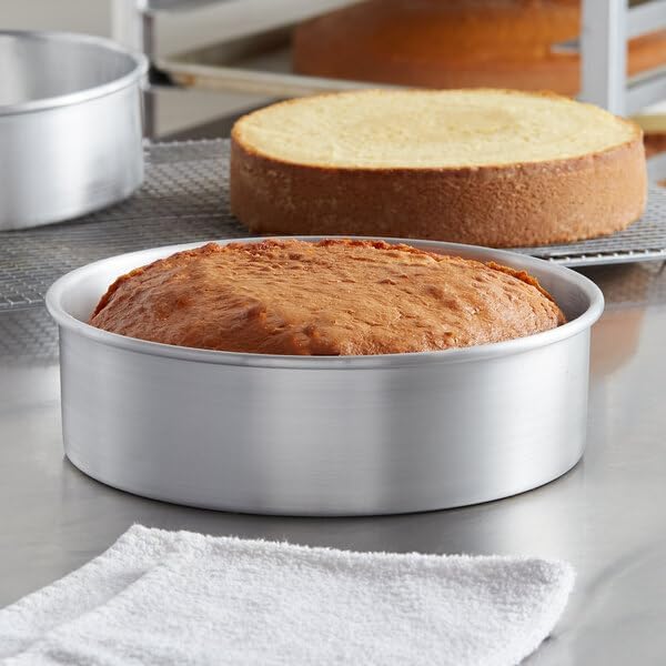10 x 3 Inch Aluminum Round Cake Pan with Removable Bottom, Heavy Gauge, Deep Baking Pan for Cheesecake