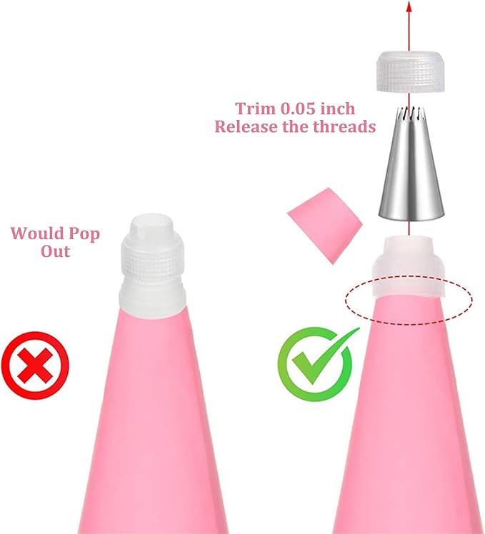 14 Pieces Piping Tips Large, Large Piping Tips Set with Converter and Decorating Bag, Sturdy and Long-Lasting, for Cupcakes, Cake, Cookie and Decorating