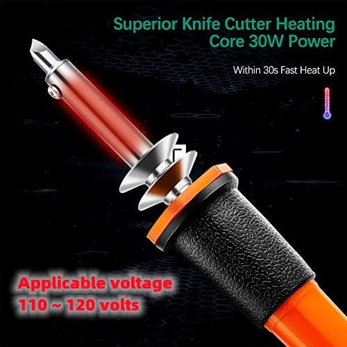 Honoson 22 Pieces Electric Hot Knife Cutter Tool Kit Include Heated Knife Plastic Cutter With Multipurpose 16 Blades 4 Blade Holders Metal Stand For Soft Thin Plastic Foam Stencils(Orange)
