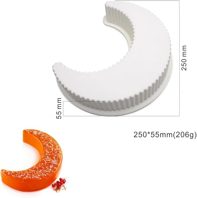 mostsom Silicone Moon Shape Pan Silicone Cupcake Pan Nonstick Silicone Molds Great for Making Muffin Cakes,Bread, Tart Baking Accessory (Moon A_10X2.2 inch)