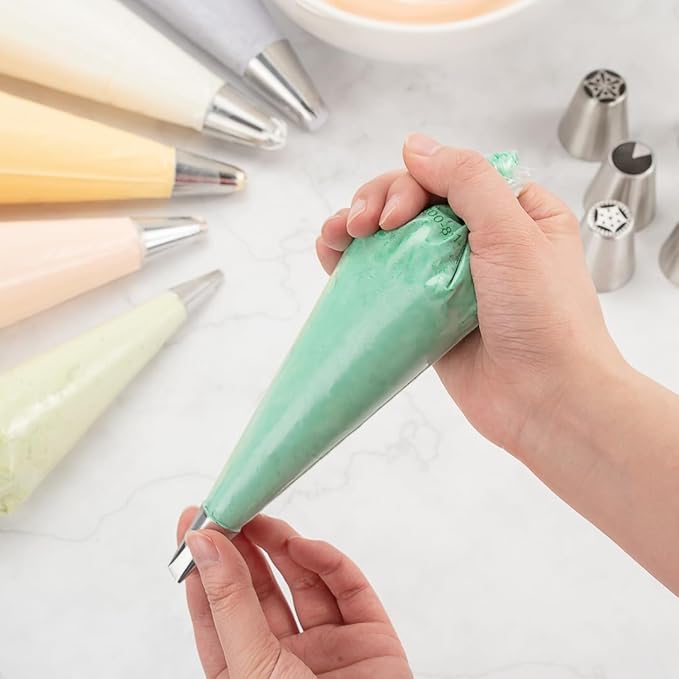 Restaurantware Pastry Tek 12.2 Inch Piping Bags 100 For Icing Pastry Bags - Disposable Food Grade Clear Plastic Decorating Bags Non Slip For Frosting Cupcakes Cakes And Pies