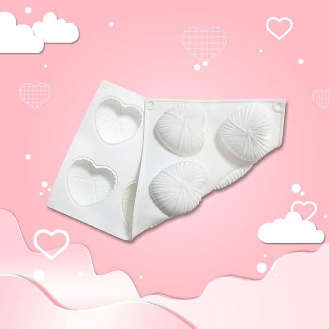 mostsom Silicone Heart Silicone Chocolate Mold DIY Cake Accessories Molds Kitchen Ice Cubes Biscuit Pastry Manual Baking Mould (Heart E_11.8X6.84X0.84 inch)