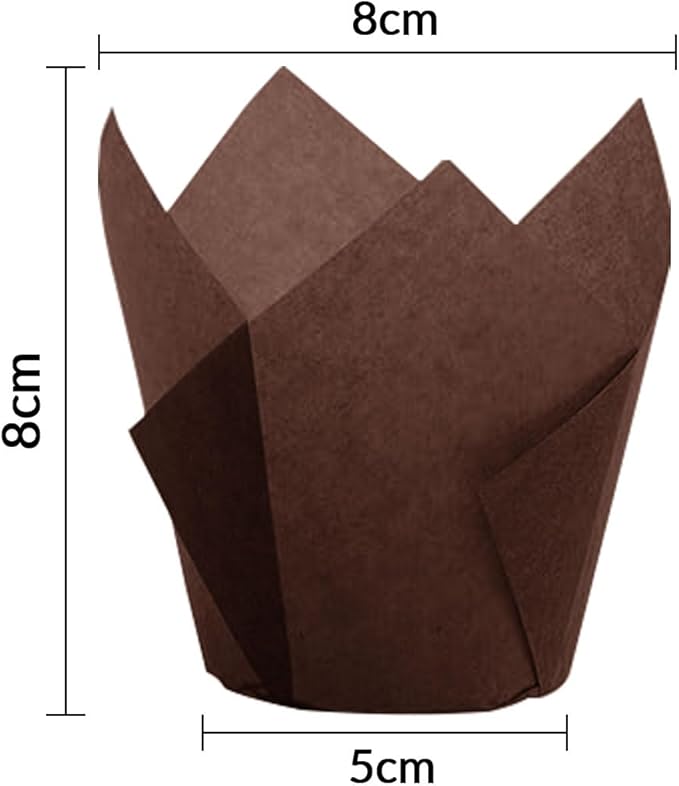 50 Pieces Cupcake Liners for Baking-2-1/4" x 4" Natural,Brown,White 3 colours for Wedding, Birthday Party, Standard Size, Natural Color (Brown)
