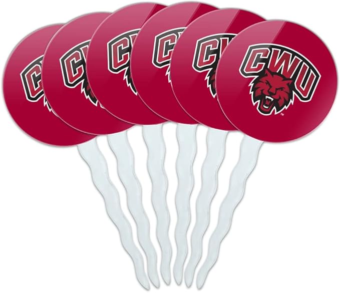 Central Washington University Primary Logo Cupcake Picks Toppers Decoration Set of 6