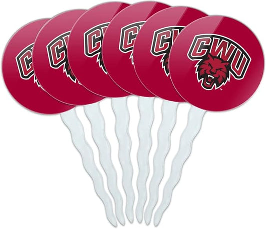 Central Washington University Primary Logo Cupcake Picks Toppers Decoration Set of 6
