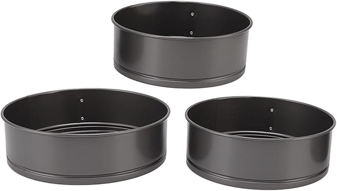 JTLB 3Pcs Cake Pan Set Prevent Sticking Round Springform Pan with Removable Bottom Baking Tool for Cheesecake Pizza Bread (20/22/24)
