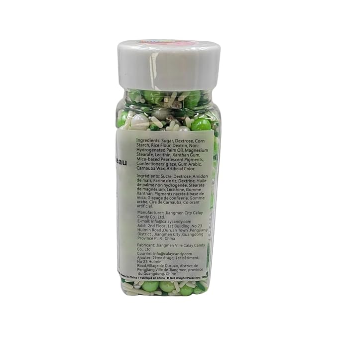 Green and White Sprinkles for Cake Decorating Edible Sugar Pearls Christmas Sprinkles Valentines Halloween Cake Cookie Cupcake and Cake Topper Decorations