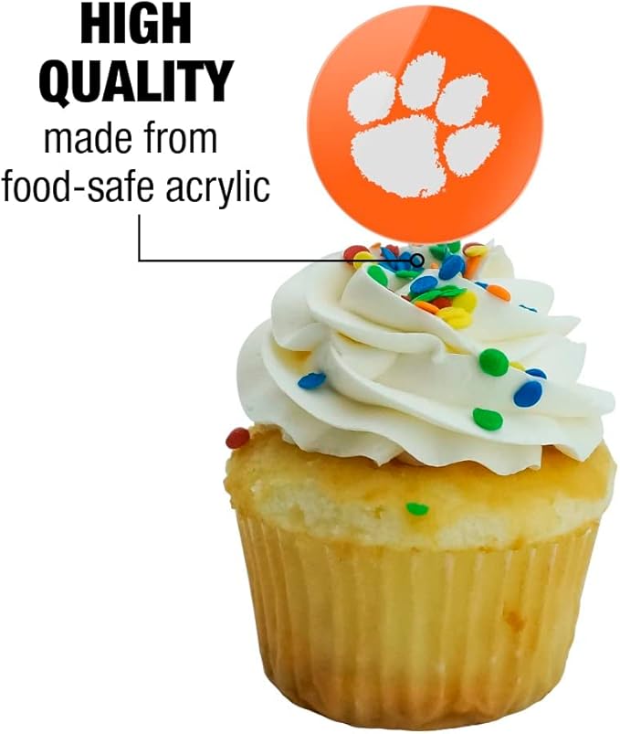 Clemson University Primary Logo Cupcake Picks Toppers Decoration Set of 6
