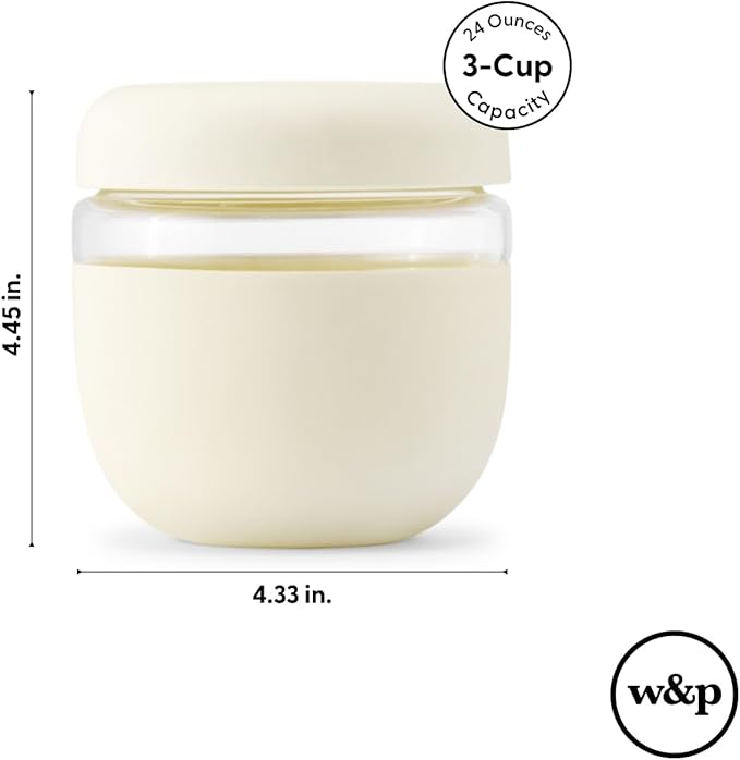 W&P Porter Seal Tight Glass Lunch Bowl Container w/ Lid | Mint 16 Ounces | Leak & Spill Proof, Soup & Stew Food Storage, Meal Prep, Airtight, Microwave and Dishwasher Safe, BPA-Free Glass