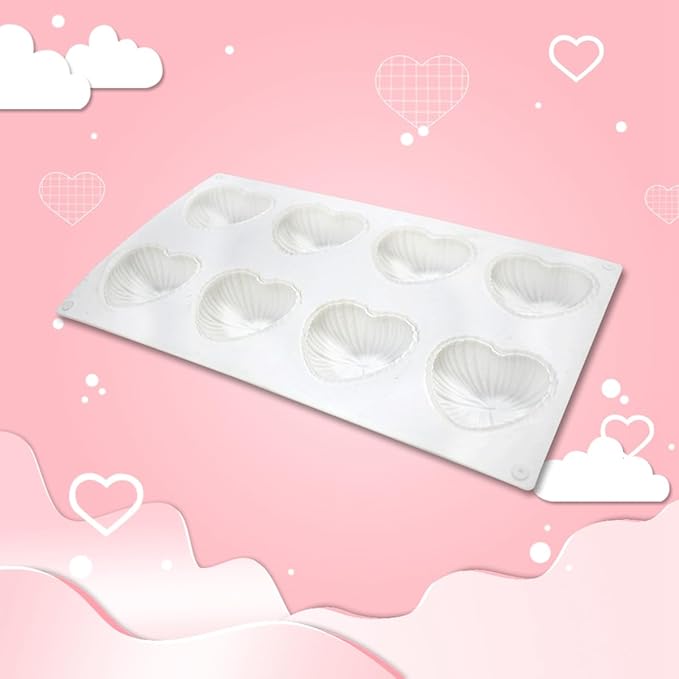 mostsom Silicone Heart Silicone Chocolate Mold DIY Cake Accessories Molds Kitchen Ice Cubes Biscuit Pastry Manual Baking Mould (Heart E_11.8X6.84X0.84 inch)