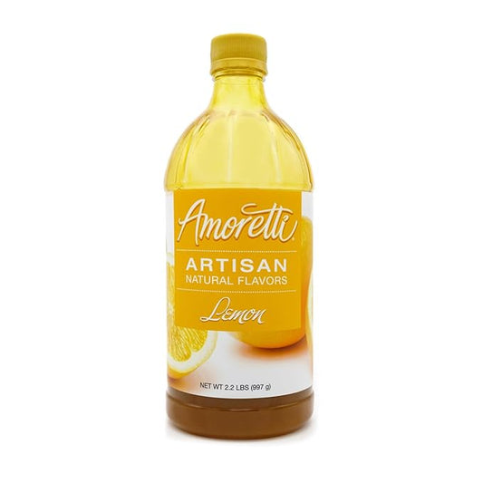 Amoretti - Natural Lemon Artisan Flavor Paste, 2.2 lbs, Perfect For Ice Cream, Beverages, Cakes, and more, Preservative Free, Vegan, Gluten Free, No Artificial Sweeteners, Highly Concentrated