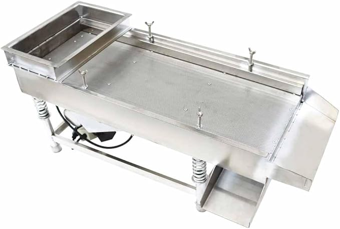 Electric Vibrating Sifter with 1mm Screen Straight Vibrating Sieve Shaker Stainless Steel Linear Sifter Machine Linear Shaker Single Motor 110v