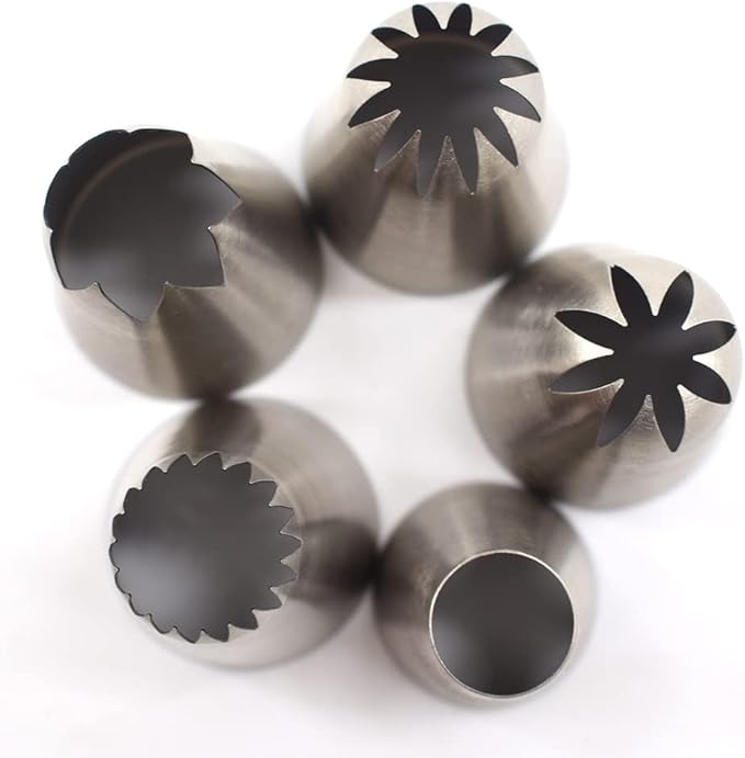Piping tips large Cake Decorating tools, 5 pack Cake piping Nozzles Tips Kit - DIY Icing Nozzle Tool for Cupcakes
