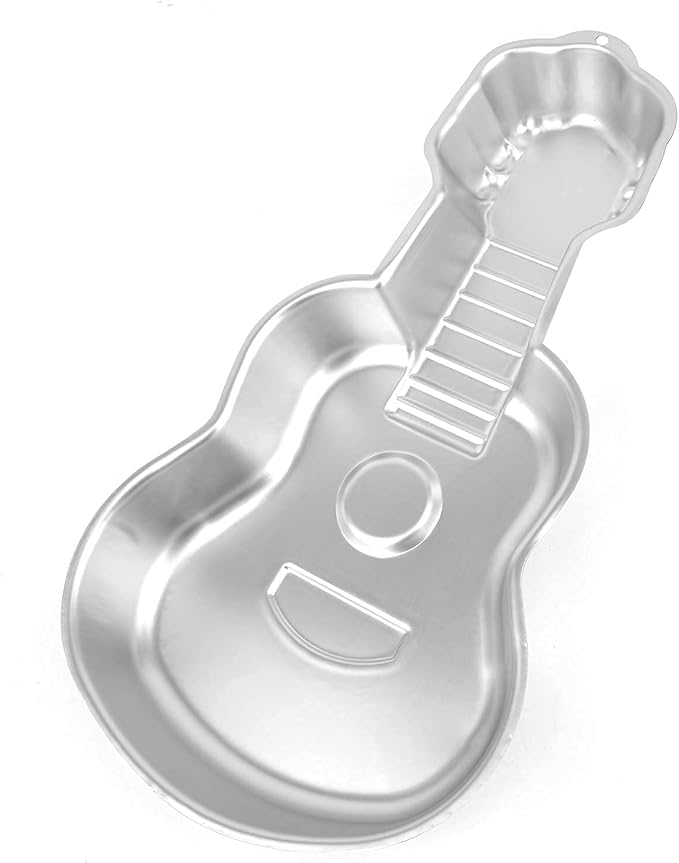 Guitar Shaped Cake Pan, Aluminum 3D Birthday Cake Mold Baking Mould Tin Cake Pan - Guitar (16.5 Inch)