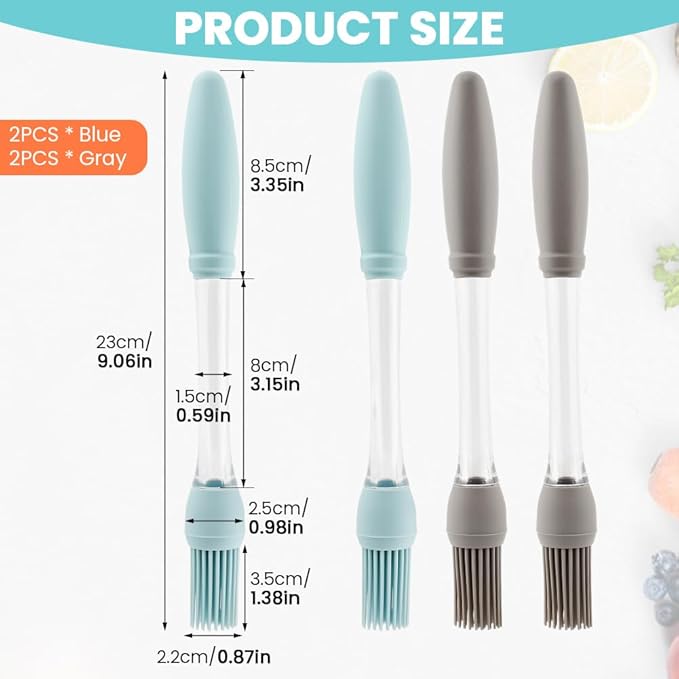 4PCS Silicone Oil Brush Basting Pastry Brushs for Cooking,Heat Resistant-Pastry-Brushes,Baking,Food-Brush Grilling Tool Basting-Brush for Baking Cooking Kitchen Gadget Outdoor Use