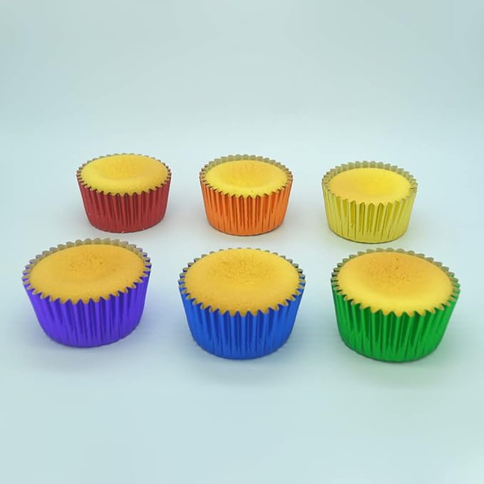 Rainbow Foil Cupcake Liners Standard Paper-Lined Baking Cups for Birthday and Party, 240-Count