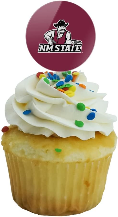 New Mexico State Primary Logo Cupcake Picks Toppers Decoration Set of 6