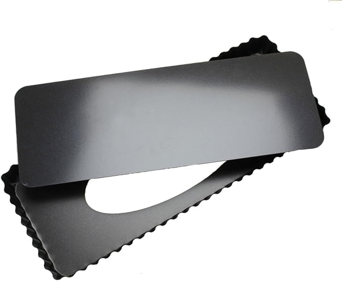 Tosnail 2 Pack 14" x 5.75" Non-Stick Quiche Pan Tart Pan with Removeable Bottom Rectangular Pie Baking Pan